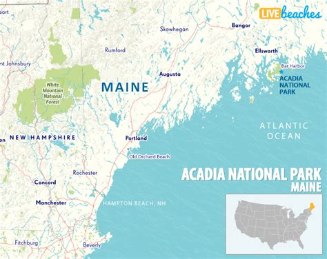 Map Of Acadia National Park Maine Live Beaches