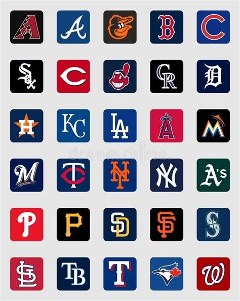 Major League Baseball Cap Insignia Logos Editorial Photo Illustration