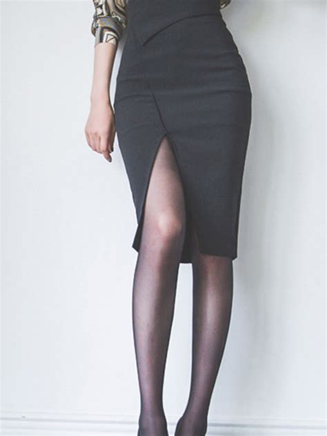 Wholesale Sexy High Waist Black Slit Pencil Skirt Smj071844ba Wholesale7