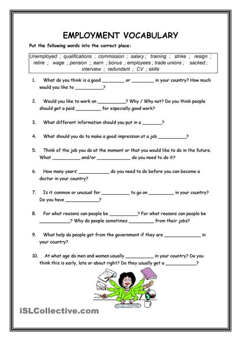 Employment Printable Worksheets Life Skills Worksheets For Adults