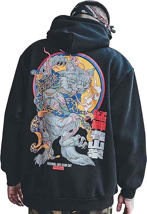 Buy Xyxingmao Cat Graphic Hoodies For Men Hip Hop Streetwear Men Japanese Oversized Hoodie Black