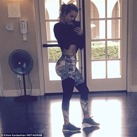 khloe kardashian flashes flat stomach and curvy derriere on instagram daily mail online