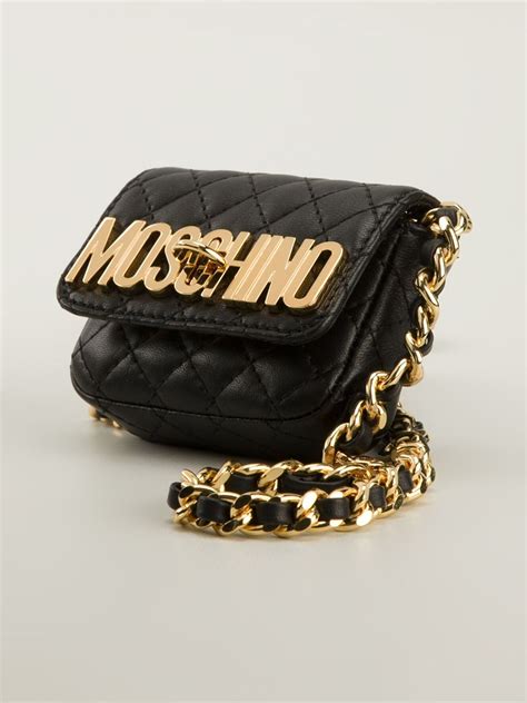 Moschino Black Quilted Waist Pouch Serafini Pizzeria