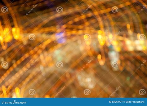 Golden Bright Night Lights Background Stock Image Image Of