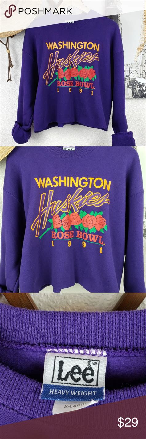 1991 Uw Udub Huskies Rose Bowl Cropped Sweatshirt Crop Sweatshirt