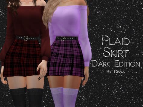 The Sims Resource Plaid Skirt Dark Edition