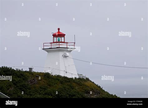 Lighthouse Cape Enrage In Bay Of Fundynew Brunswick Canada Stock