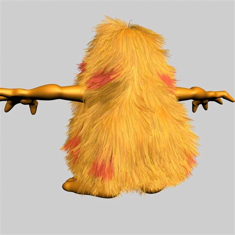 3d Model Hairy Monster Rigged Vr Ar Low Poly Rigged Max Obj 3ds Fbx