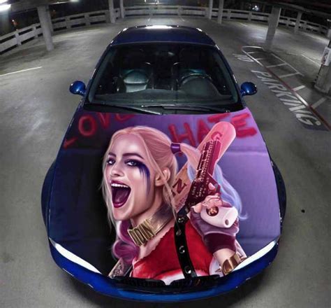 Vinyl Car Hood Harley Quinn Suicide Squad Graphics Decal Etsy