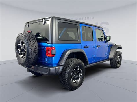 2022 Jeep Wrangler 4xe Unlimited Rubicon 29 Miles Hydro Blue Pearlcoat Used Jeep Wrangler 4xe