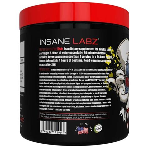 Insane Labz Psychotic Infused Pre Workout Powerhouse 35 Servings Team Forever
