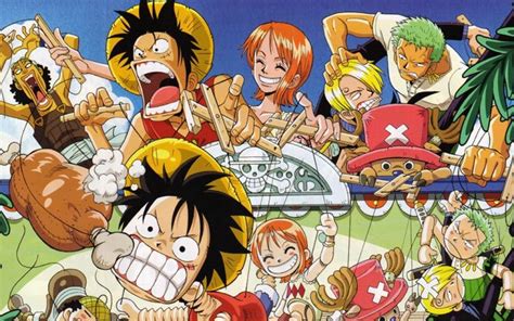 Komiknya dimulai pada 1997 di shonen jump terbitan shueisha dan hingga kini masih terus berlanjut. One Piece HD desktop wallpaper A2
