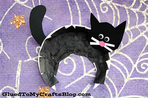 Paper Plate Black Cat Craft