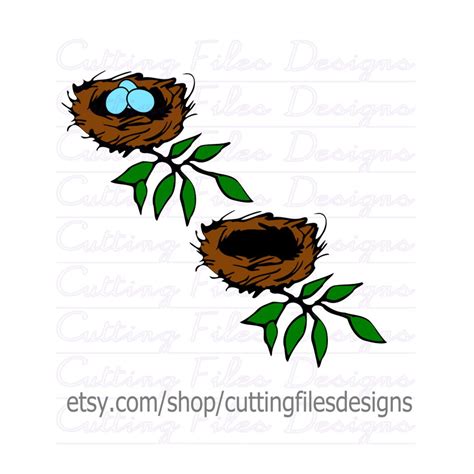 Bird Nest Svg Design Cutting File Also Includes Png For Etsy