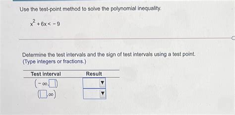 Solved Use The Test Point Method To Solve The Polynomial Inequality