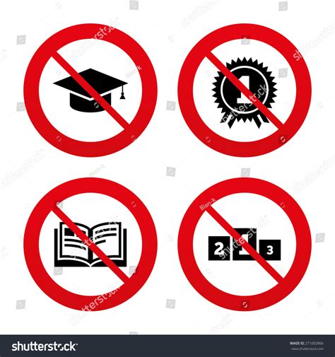 No Ban Stop Signs Graduation Icons Image Vectorielle De Stock Libre De Droits 271092866
