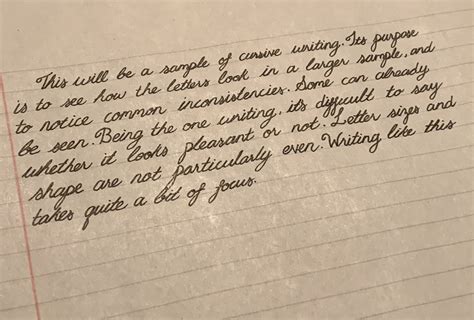 A Little Sample Of My Cursive Rhandwriting