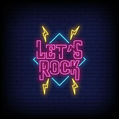 Lets Rock Neon Signs Style Text Vector 2413423 Vector Art At Vecteezy