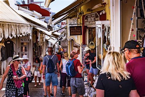 Crowded Shopping Oia Santorini Greece Photograph By Jon Berghoff