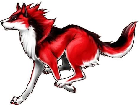 This is me drawing a picture of an anime white wolf with a wolf's siluette in the background. Red Anime Wolf | Anime Threads: Wolfs rain RP | The ...