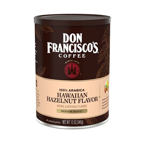 Don Francisco S Hawaiian Hazelnut Flavored Ground Coffee Medium Roast