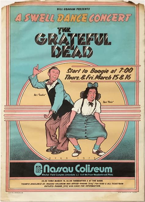 Grateful Dead Vintage Concert Poster From Nassau Coliseum Mar 15 1973