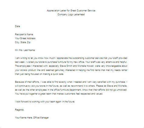 letter  appreciation