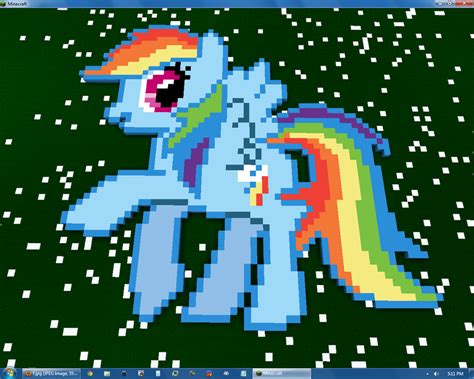 Epic Pixel Art Rainbow Dash In Minecraft By Dxthegod On Deviantart