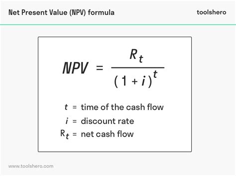 Net Present Value Formula And Example Toolshero