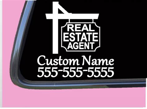 Custom Real Estate Sticker Tp 1193 7 Decal Agent Sales Etsy