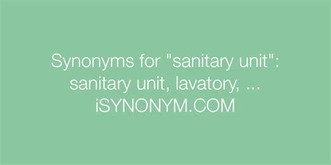 Synonyms For Sanitary Unit Sanitary Unit Synonyms Isynonymcom