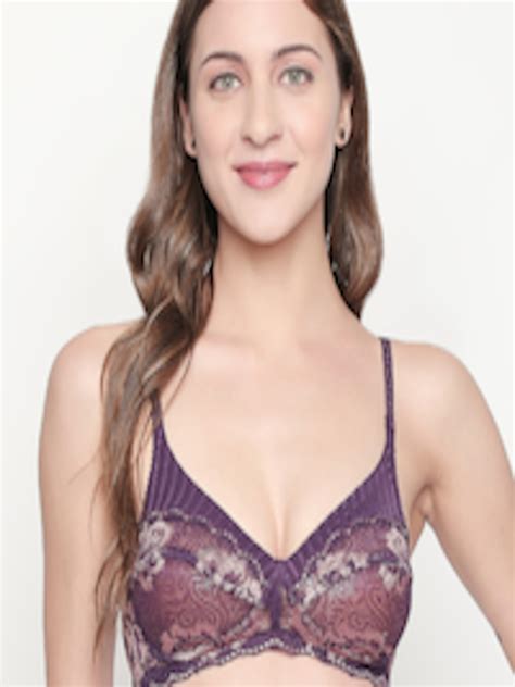 Buy Lady Love Purple Beige Solid Non Wired Non Padded Everyday Bra