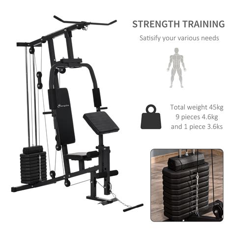 Soozier Multifunction Home Gym Station With Pull Up Stand Dip Station