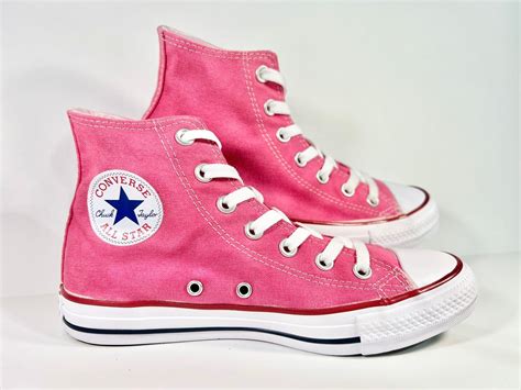 Custom Dyed Hot Pink Converse All Star High Tops Shoes Etsy