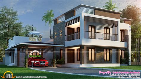 2457 Sq Ft 4 Bhk Mixed Roof House 3d Rendering Kerala Home Design And Cd7