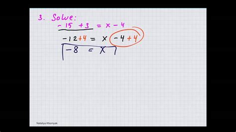 Using Additive Inverse In Solving Equations Youtube
