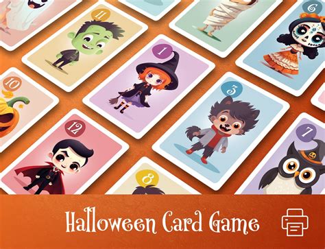 Halloween Card Game For Children Print And Play Pdf Print Etsy