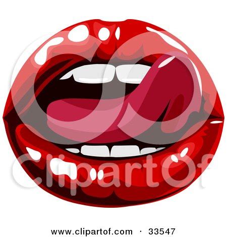 Sexy Woman S Tongue Licking Her Luscious Red Lips Posters Art Prints