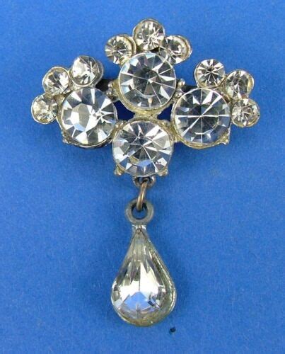 Ajc American Jewelry Clear Rhinestone Drop Pin Brooch Ebay