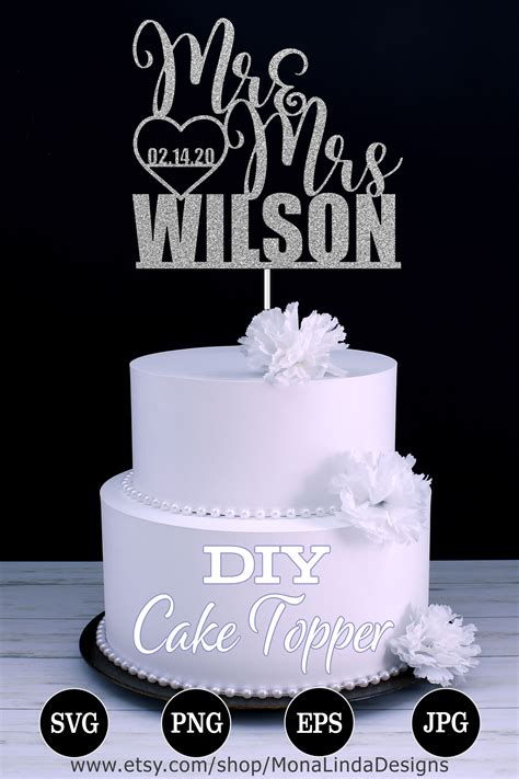 Custom Mr And Mrs Cake Topper Svg Cake Topper Wedding Etsy Diy Cake