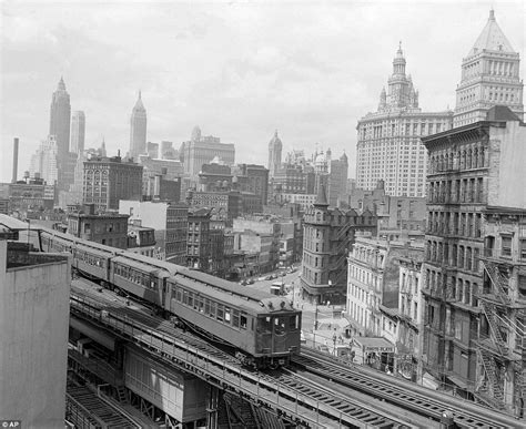The Third Avenue Elevated Train Rumbles Across Lower Manhattan Early