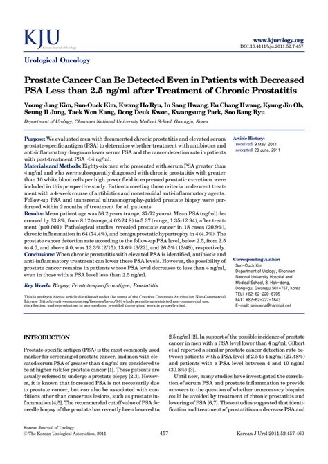 Pdf Prostate Cancer Can Be Detected Even In Patients With Decreased
