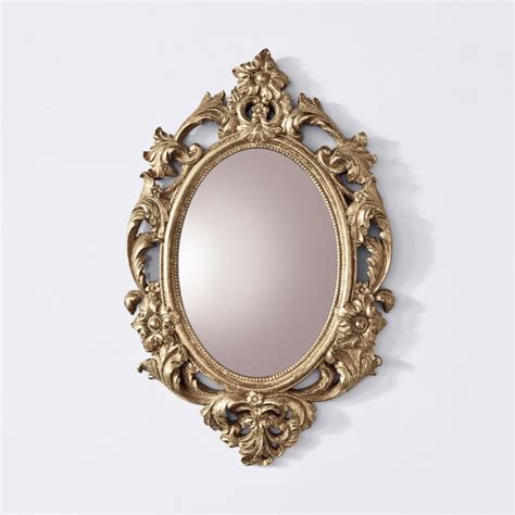 Gold Ornate Mirror Gold Baroque Mirror Gold Oval Framed Mirror Gold