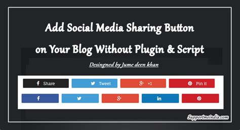 Wordpress Me Social Media Share Buttons Kaise Add Kare Without Plugin