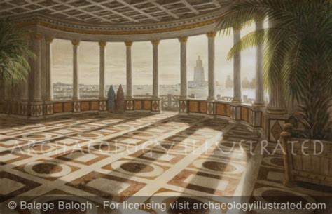 Alexandria Cleopatras Palace And The Pharos Light House In The Great