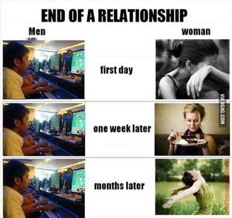 the real story of men and women after break up 9gag