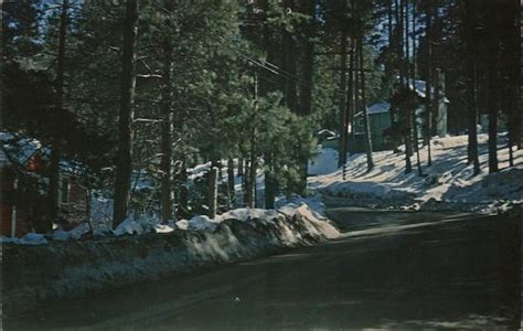 Winter On Seelet Road Crestline Ca Roy E Rose Postcard