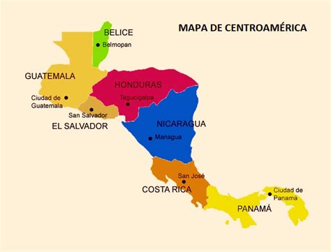 Mapa De Centroam Rica Am Rica Central Pol Tico F Sico Para Imprimir