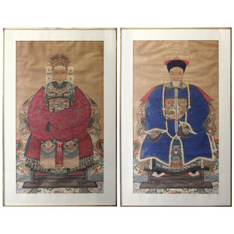 Chinese Qing Ancestral Portraits At 1stdibs Qing Portraits Chinese