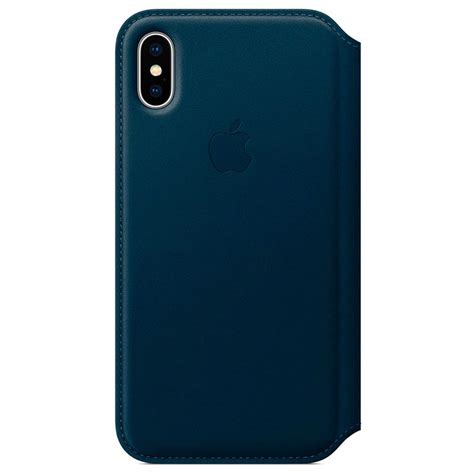 Iphone X Apple Leder Folio Case Mqrw2zma Kosmosblau